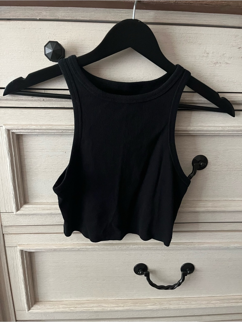 wild fable Black Ribbed Crop Tank